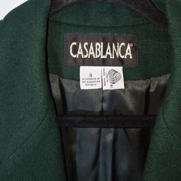 Vintage Military Olive Green Double Breasted Wool Blazer Gold Buttons Size 8 M - Picture 10 of 11